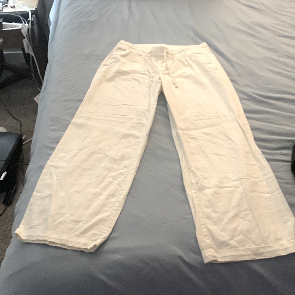 Old Navy Wide Leg Pants, Size Small-Petite, Solid White